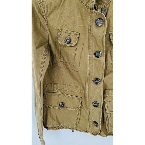 Anne Taylor Loft Olive Field Jacket Size S Women's Button Zip Drawstring Close - Picture 3 of 13